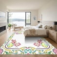 thumbnail image 3 of ODIKA 8'x10' Machine Washable Non-Slip Area Rug, Easter Bunny and Rooster Parade with Decorative Eggs High Traffic Rug, Pink, 916424, 3 of 7