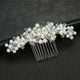 thumbnail image 2 of Zhuge Horquillas para el pelo con flores para novias, peinetas con perlas de cristal,joyas con diamantes de imitación para novias, damas de honor y mujeres (blanco), 2 of 4
