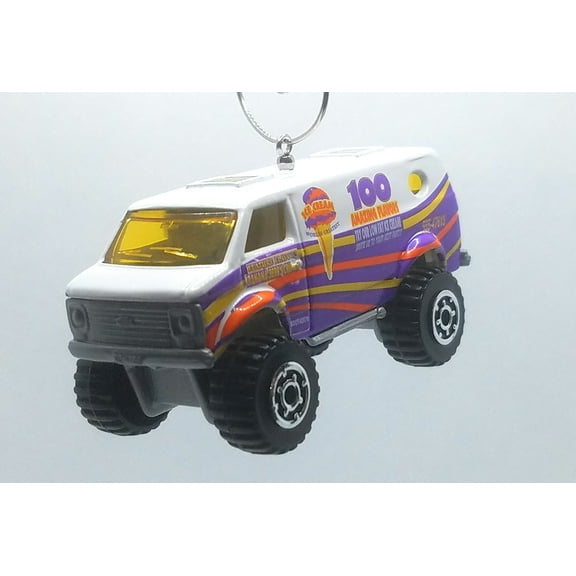 Christmas Ornament for Chevy 4x4 Van White/Purple