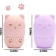 thumbnail image 2 of BR Juego de esponjas de maquillaje de silicona para gatos, incluye 2 piezas y soporte con forma de gato (rosa/púrpura), 2 of 5
