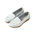 thumbnail image 1 of MAWCLOS Mocassins pour Femme à Tige Basse Bout Rond Antidérapants Chaussures Bateau à Enfiler Compensées de Conduite Blanc 8, 1 of 8
