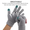 thumbnail image 2 of PAMINGONO 1 Pair Touch Screen Knitted Gloves Unisex Warm Winter Outdoors Grey Cotton, 2 of 8