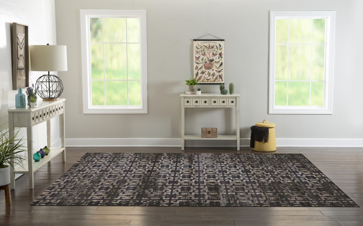 Jewel Maze Navy & Beige 8' x 10'4" Area Rug