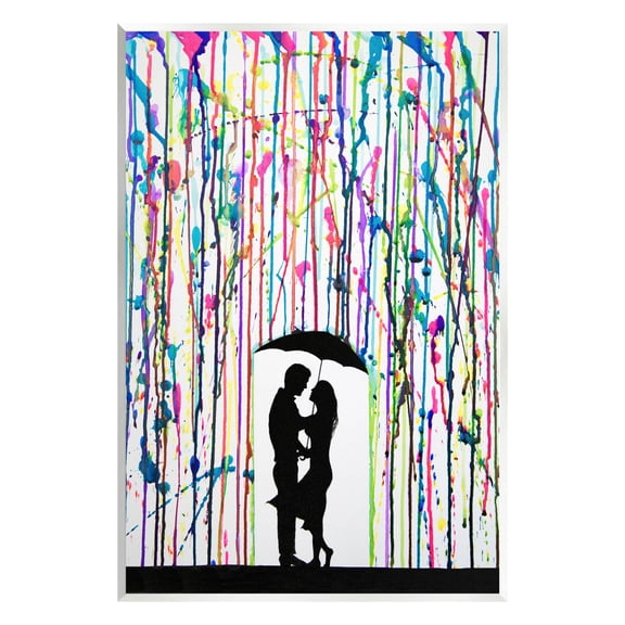 Modern Romantic Rainfall Silhouette Abstract Graphic Art Unframed Art Print Wall Art