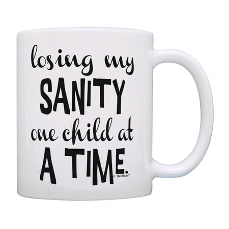 

ThisWear Mom Gifts for Women Losing My Sanity One Child at a Time Mothers Day Gifts Mom Present Mom Coffee Mug 11 ounce Coffee Mug