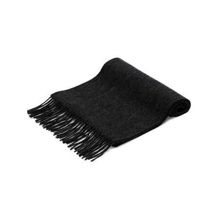 Cashmere Knit Scarf - Simplicity Men's Luxurious 63.5 x 11.5 100% Cashmere Scarf w/ Gift Box, Black
