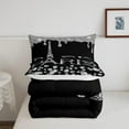 thumbnail image 5 of Paris Comforter Set Twin Women,Glitter Eiffel Tower Bedding Set All Season,Black White Gradient Diamond Duvet Insert,Girly Sequins Down Comforter with 1 Pillowcase Home Room Decor, 5 of 6