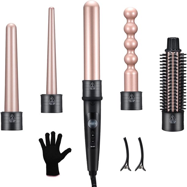 MAX T 5 in 1 Curling Wand Set with Interchangeable Ceramic Curling Iron