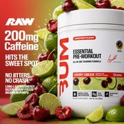 RAW Nutrition Essential Pre Workout Powder, 200mg Caffeine, Cherry Limeade, 20 Servings