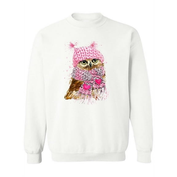Cute Winter Owl . Sweatshirt Women -Image by Shutterstock, Female Small