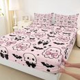 thumbnail image 4 of Manfei Kawaii Bow Ghost Skull Bed Sheets 4-Piece, Halloween Cute Bat Cherry Full Size Sheets, Pink Black White,1 Fitted Sheet, 1 Flat Sheet and 2 Pillowcases, 4 of 5