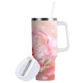thumbnail image 2 of 30 oz Tumbler With Handle Stainless Steel Insulated Tumbler With Lid for Car Cup Holder Pink Roses and Ribbons, 2 of 9