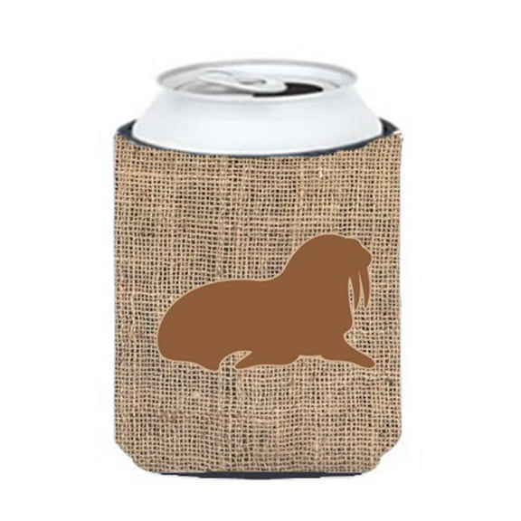 Walrus Burlap And Brown Can Or Bottle Hugger