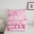 thumbnail image 5 of Homewish Pink 3D Cartoon Initial S Twin Comforter SetsPink Glitter Print Butterfly Bedding Set For Girl,Pink Reversible,2pcs,1 Comforter and 1 Pillowcase, 5 of 7