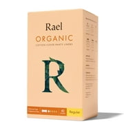 Rael Organic Cotton Regular Panty Liners, Unscented, Chlorine Free, Pantiliners, Natural, Daily Pantyliners, 40 Count