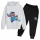 thumbnail image 3 of Ropa para niños, tendencia, chándal cálido, otoño, estampado de dibujos animados de anime, sudadera con capucha para niños y niñas, conjunto de traje de dos piezas y pantalones, 3 of 5
