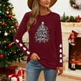 thumbnail image 3 of Hvot&aat Christmas Shirts for Women Merry Christmas Printed Pullover T-Shirt Crewneck Long Sleeve Vacation Tunics Tops, 3 of 7