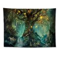 thumbnail image 1 of Forest Tapestry, Nature Tree Popular Elves Wall Hanging Tapestry Warm Green Beach Blanket, 1 of 8