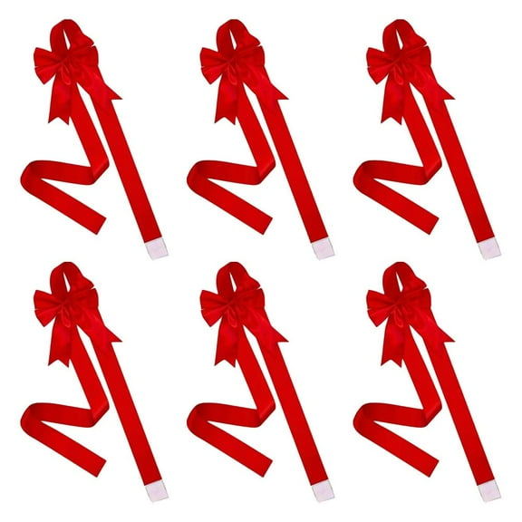 6 Pcs Large Velvety Christmas Cabinet Ribbons Bows for Kitchen Christma Red Cabinet Bows Ribbons Xmas C Christmas Large