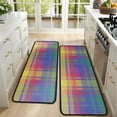 thumbnail image 4 of Kitchen Rugs Sets Of 2,Multi Color Plaid Checkered Pattern Anti Fatigue Kitchen Mat Rugs Non Slip Washable,Decorative Kitchen Floor Mats for Kitchen,Sink,Laundry,17"x47"+17"x47", 4 of 5