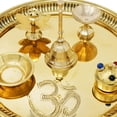thumbnail image 2 of Hashcart¬Æ Brass Puja Thali Set (8.75 Inch, Medium) - Puja Thali Aarti Thali for Home Mandir, Temple | Diwali Decoration, Diwali Thali, 2 of 6