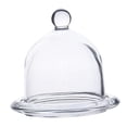 thumbnail image 3 of Transparent Glass Dessert Serving Tray with Dome Lid Display Tray Plate for Birthday Cake Cheese Platter Round Multifunctional Decorative Size S, 3 of 4