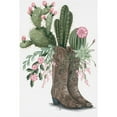 thumbnail image 3 of Hollihocks Art 17x24 Black Modern Framed Museum Art Print Titled - Cactus Boots, 3 of 5