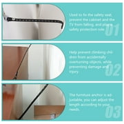 Stri 2pcs Furniture Wall Anchor Falling Prevention Straps Kid Safety Furniture Strap