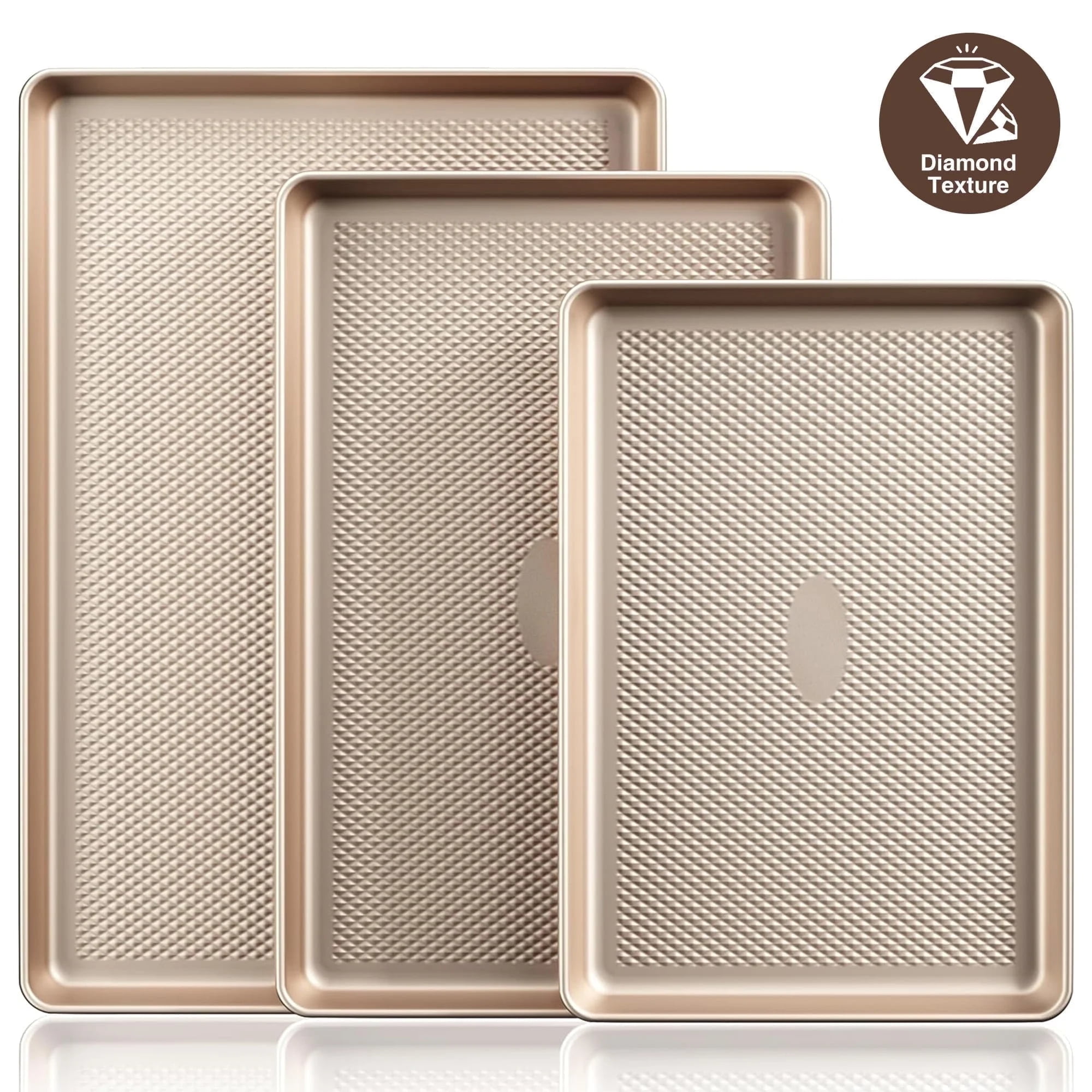 TeamFar Stainless Steel Baking Sheet With Cooling Rack Set - 17.6x13 Inch Cookie Pan, Non-Toxic, Dishwasher Safe