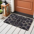 thumbnail image 4 of 2x3 Ft Entryway Area Rug, Boho Black Blue Kitchen Rug Runner Washable Floor Mat, Modern Abstract Geometric Retro Non Slip Indoor Door Mat Throw Carpet for Bathroom Living Room Bedroom, 4 of 8