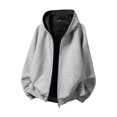 thumbnail image 7 of KHONTS Zip up Reversible Hoodies for Men Long Sleeve Casual Fall Winter Comfort Fashion Unisex Jacket Coat Light Gray XL, 7 of 7