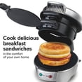 thumbnail image 3 of Breakfast Sandwich Maker : Nonstick Griddle, Dishwasher-Safe Parts, 600W, Metal, Gray, 3 of 7