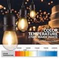 thumbnail image 4 of Newhouse Lighting LED String Lights with Weatherproof Technology, Dimmable with Wireless Remote Control, 48ft and 16 (15+1 Free) LED Light Bulbs Included, 4 of 6