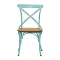 thumbnail image 6 of DecMode Metal Dining Chair with Brown Rattan Seat, Set of 2, Blue, 6 of 9