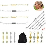 ARMADURRA Magnetic Jewelry Clasps and Necklace Extenders Gold Silver, Multiple Sizes and Styles Chain Extenders Magnetic Clasps,Style:Style 1;