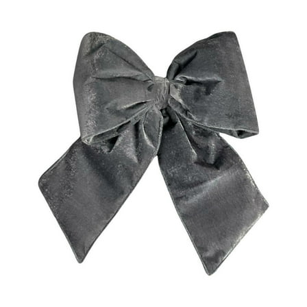 Vickerman QTX17827 18 x 23 in. Plush Velvet Christmas Bow, Silver