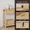 thumbnail image 5 of Pusnapku 47" Console Table, Fluted Wood Foyer Table with Charging Station, Narrow Couch Desk with Storage Shelf and 3 Drawers for Living Room, Hallway, 5 of 9