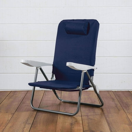 Monaco Reclining Beach Backpack Chair, Navy Blue
