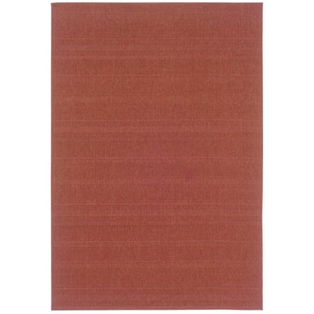 Freda Solid Outdoor Area Rug, Red, 5' x 8'