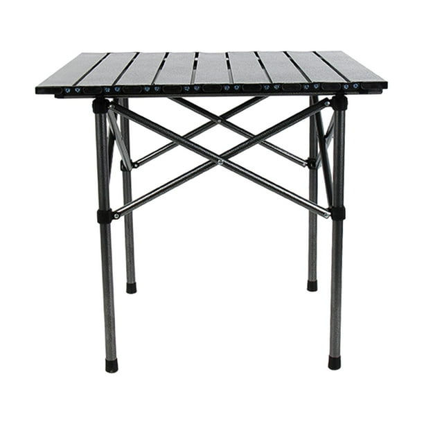 Mesa de camping plegable de aluminio para exteriores, portátil, compacta y con almacenamiento S 52x52x50cm