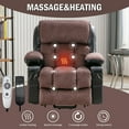 thumbnail image 2 of Power Lift Recliner Chair for Elderly, Electric Chair with Vibrating Massage and Heating, Faux Leather Lay Flat Lift Chair with 2 Cup Holders, USB Charging Port, for Living Room, Black and Brown, 2 of 6