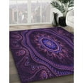 thumbnail image 3 of Ahgly Company Machine Washable Indoor Rectangle Transitional Deep Purple Area Rugs, 3' x 5', 3 of 7