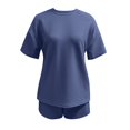 thumbnail image 5 of ibiyuan 2 Piece Sets for Women Summer Lounge Sets Casual Oversized Tshirts Shorts Matching Airport Travel Outfits, 5 of 5