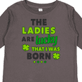 thumbnail image 4 of Inktastic The Ladies Are Lucky That I Was Born St Patricks Day Baby Boy Boys Long Sleeve Toddler T-Shirt, 4 of 5