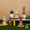 thumbnail image 3 of Easter Bunny Table Decorations Farmhouse Rabbit Wooden Signs with Bow Spring Home Bunny Centerpiece for Easter Basket Bowl Fillers Office Party Tiered Tray Decor, 3 of 4
