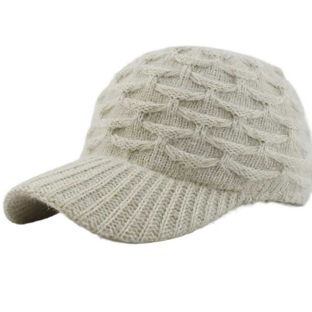 Sombreros de béisbol de lana de punto cálidos, sombrero de color sólido para mujer, sombrero para mujer