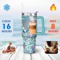 thumbnail image 4 of 40oz Cute Spiral Seashell Stainless Steel Flip Straw Tumbler Spill Proof Travel Cup Double Wall Vacuum Insulated Coffee Mug with Top Handle, 4 of 6