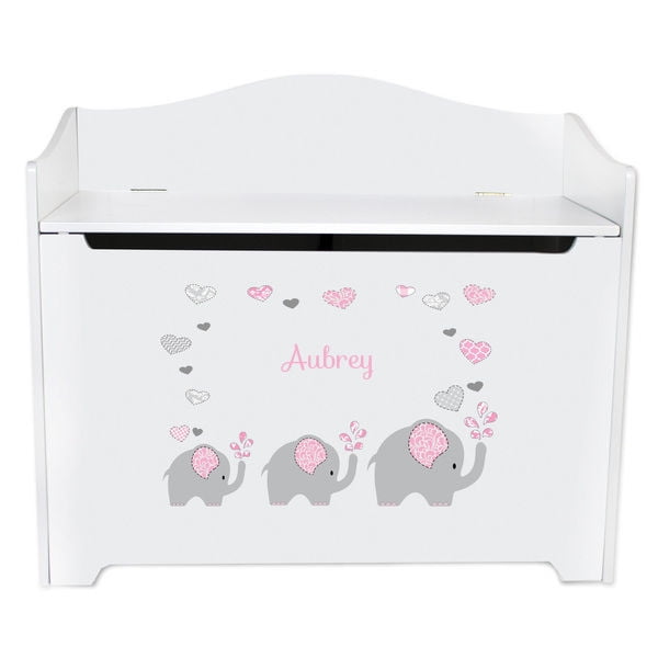 white and pink toy box
