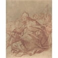 thumbnail image 2 of Mattia Preti 15x18 Black Ornate Wood Framed Double Matted Museum Art Print Titled - Seated Bishop with Arms Extended and Three Attendant Figures (1613-99), 2 of 5