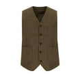 thumbnail image 2 of purcolt Men's Casual Vest with 3 Pockets Wedding Herringbone Slim Fit Waistcoat Jacket Tank Top for Prom Daily, 2 of 7